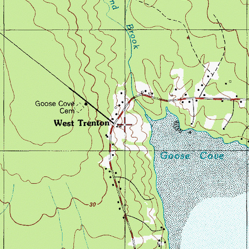 Topographic Map of West Trenton, ME