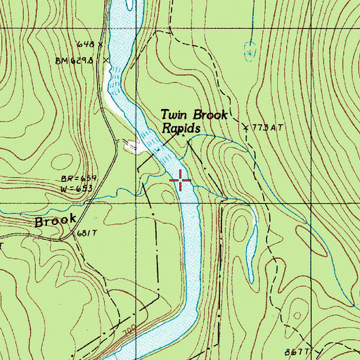 Topographic Map of West Twin Brook, ME