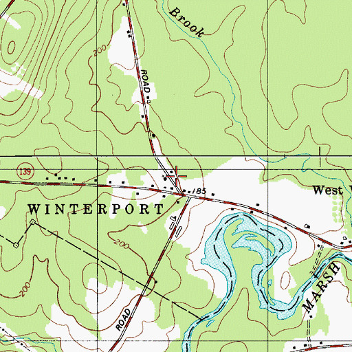 Topographic Map of West Winterport Church, ME