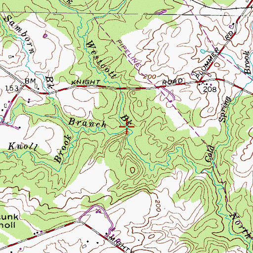 Topographic Map of Westcott Brook, ME