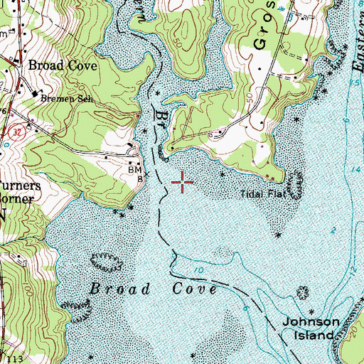Topographic Map of Western Brook, ME