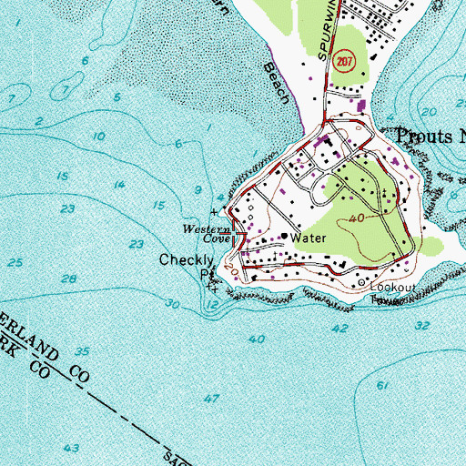 Topographic Map of Western Cove, ME