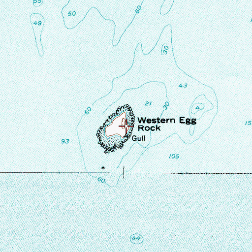 Topographic Map of Western Egg Rock, ME