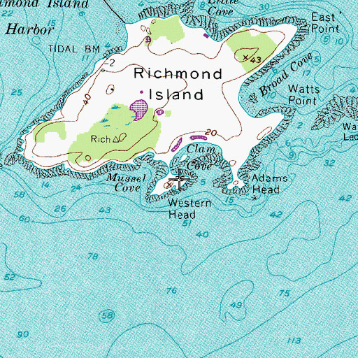 Topographic Map of Western Head, ME