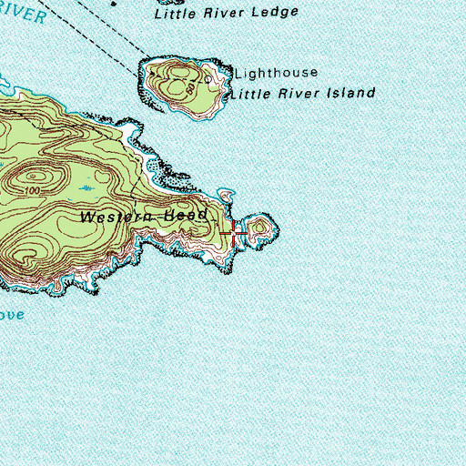 Topographic Map of Western Head, ME