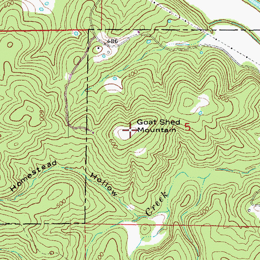 Topographic Map of Goat Shed Mountain, AR