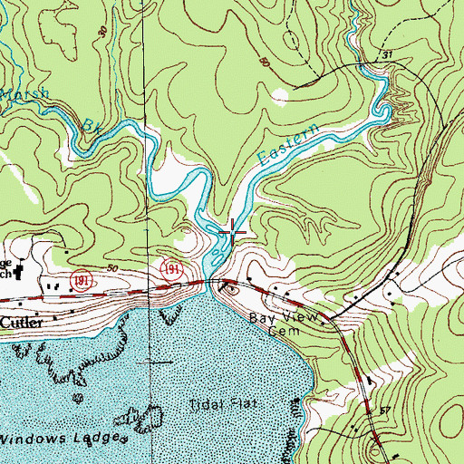 Topographic Map of Western Marsh Brook, ME