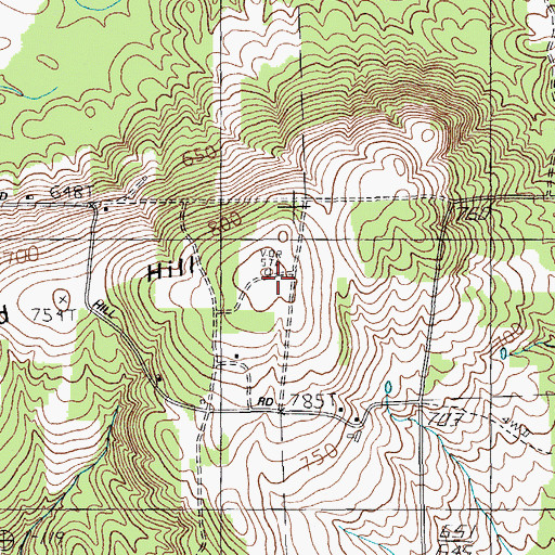 Topographic Map of Westford Hill, ME