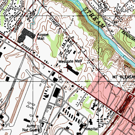 Topographic Map of Westgate Mall, ME