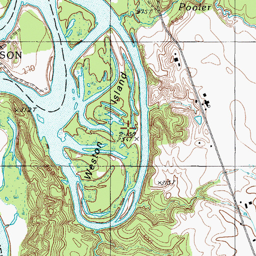 Topographic Map of Weston Island, ME