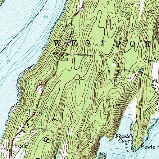 Topographic Map of Westport Island, ME