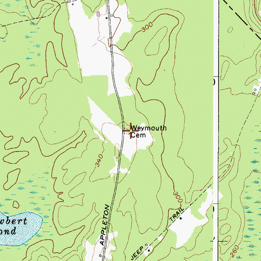 Topographic Map of Weymouth Cemetery, ME
