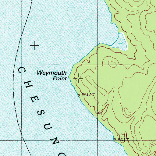 Topographic Map of Weymouth Point, ME