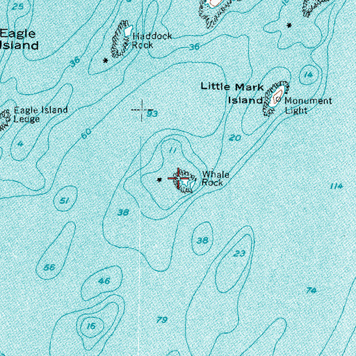 Topographic Map of Whale Rock, ME