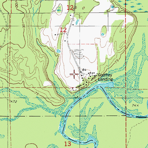 Topographic Map of Godfrey Landing, AR