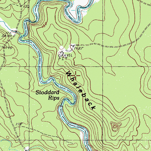 Topographic Map of Whaleback, ME