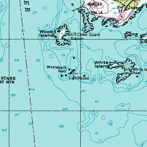 Topographic Map of Whaleback Reef, ME