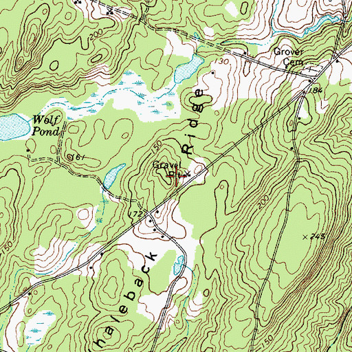 Topographic Map of Whaleback Ridge, ME