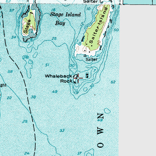 Topographic Map of Whaleback Rock, ME