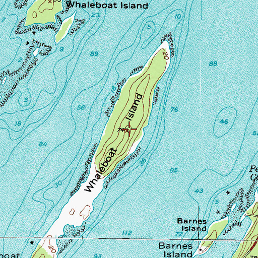 Topographic Map of Whaleboat Island, ME