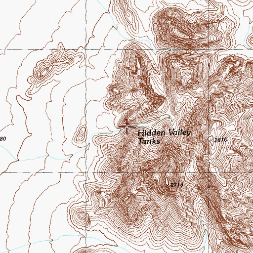 Topographic Map of Hidden Valley Tanks, AZ