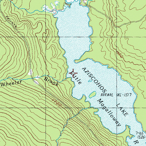 Topographic Map of Wheeler Brook, ME