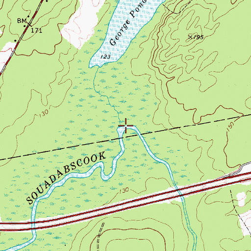 Topographic Map of Wheeler Stream, ME
