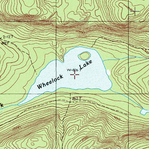 Topographic Map of Wheelock Lake, ME