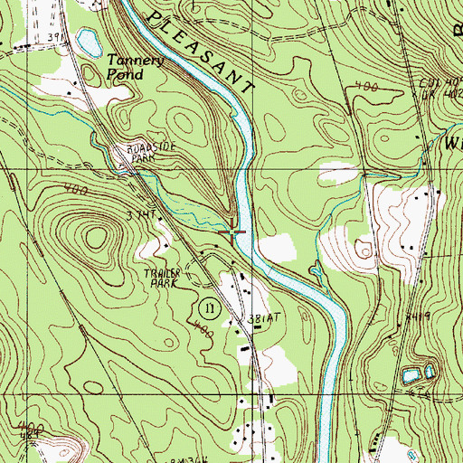 Topographic Map of Whetstone Brook, ME