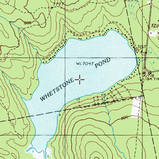 Topographic Map of Whetstone Pond, ME