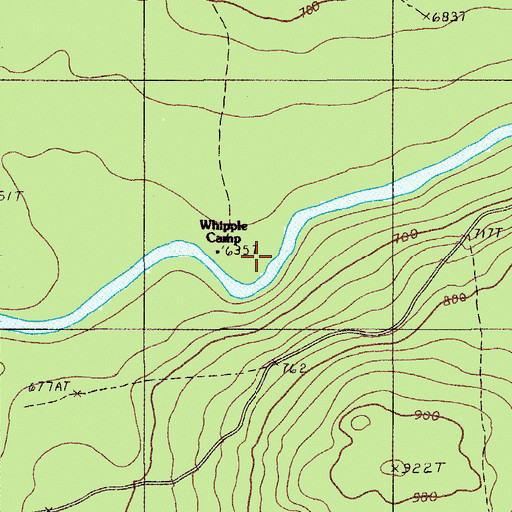 Topographic Map of Whipple Camp, ME