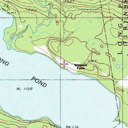 Topographic Map of Whipple Farm, ME