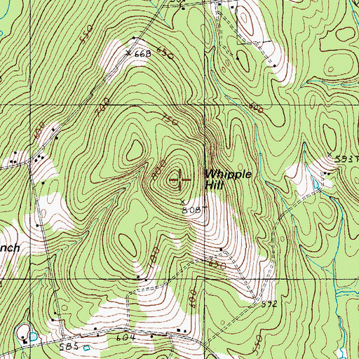 Topographic Map of Whipple Hill, ME