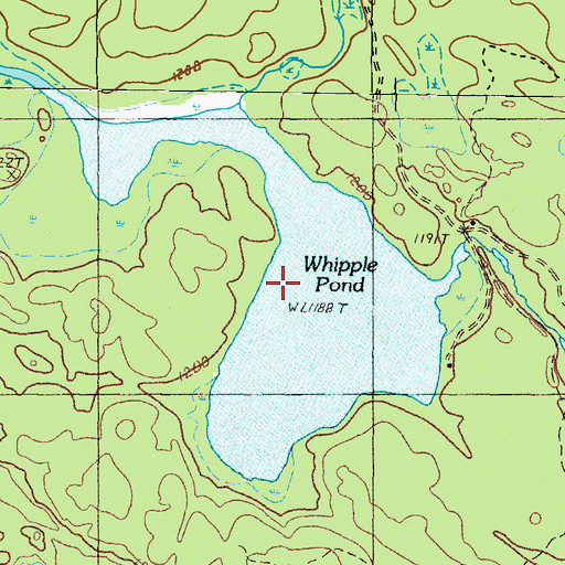 Topographic Map of Whipple Pond, ME
