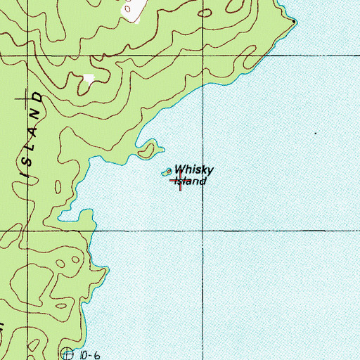 Topographic Map of Whiskey Island, ME