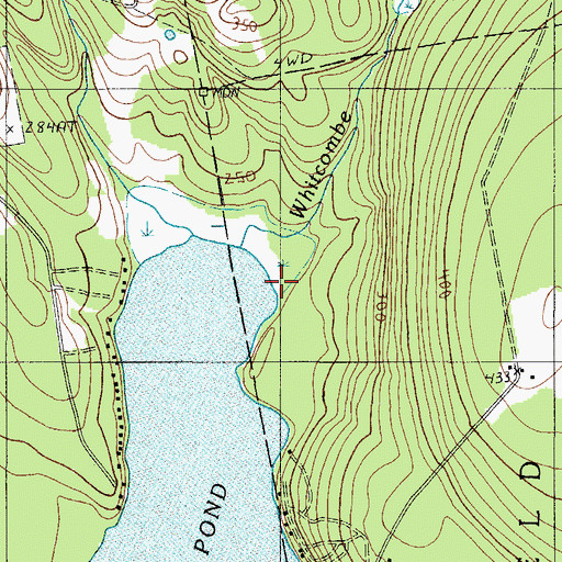 Topographic Map of Whitcombe Brook, ME