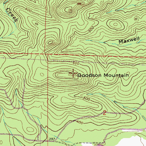 Topographic Map of Goodson Mountain, AR
