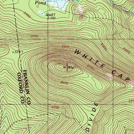 Topographic Map of White Cap Mountain, ME