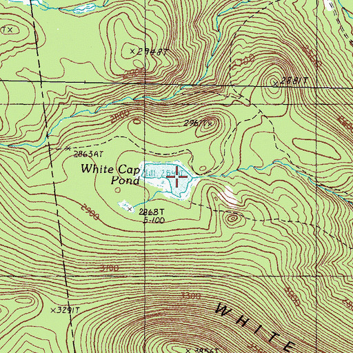 Topographic Map of White Cap Pond, ME