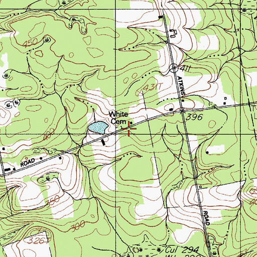 Topographic Map of White Cemetery, ME