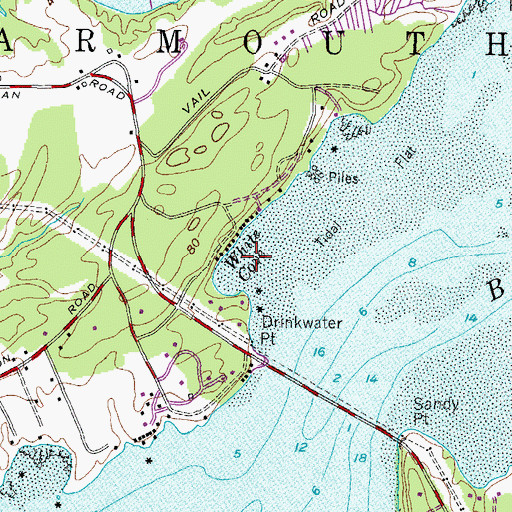 Topographic Map of White Cove, ME