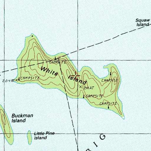 Topographic Map of White Island, ME