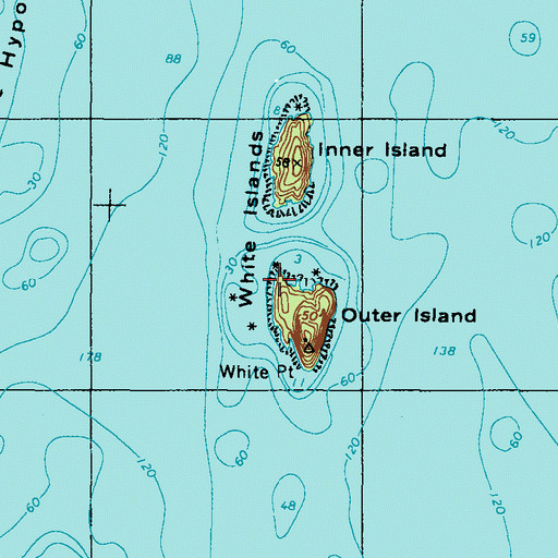 Topographic Map of White Islands, ME