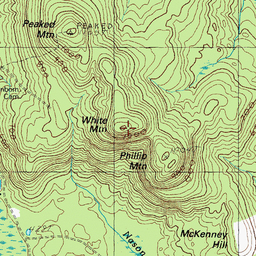 Topographic Map of White Mountain, ME