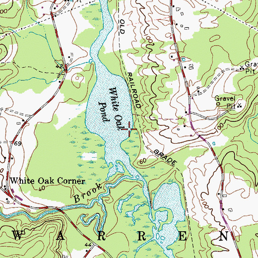 Topographic Map of White Oak Pond, ME