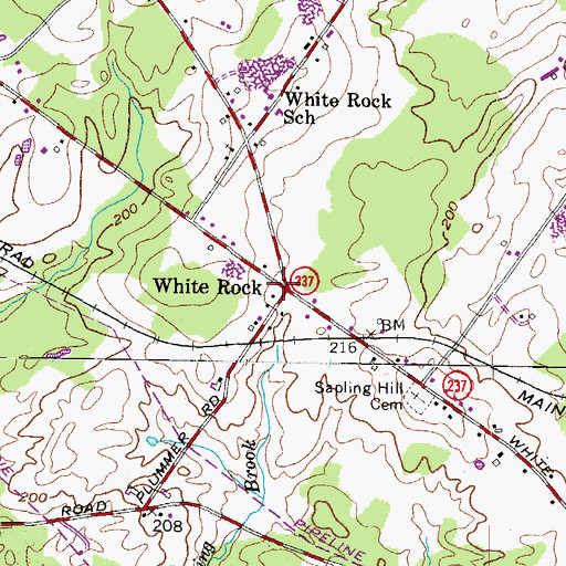 Topographic Map of White Rock, ME