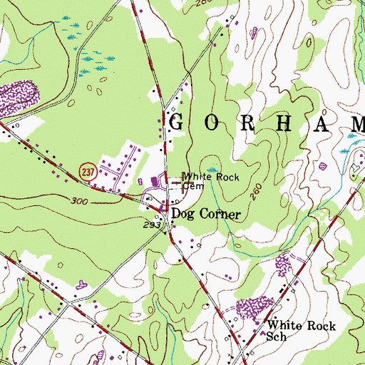 Topographic Map of White Rock Cemetery, ME