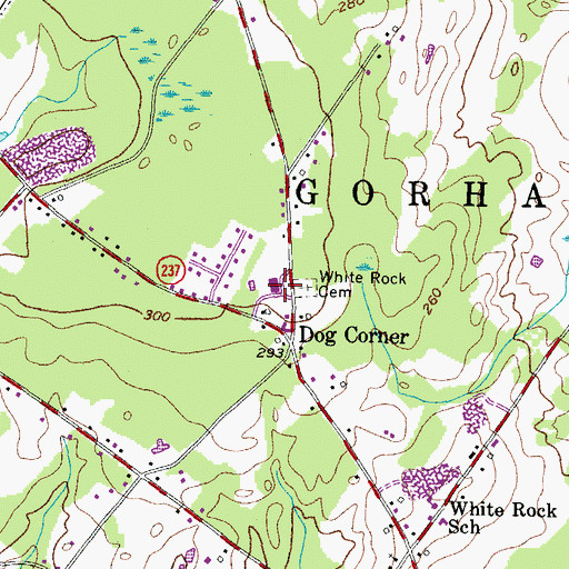 Topographic Map of White Rock School (historical), ME