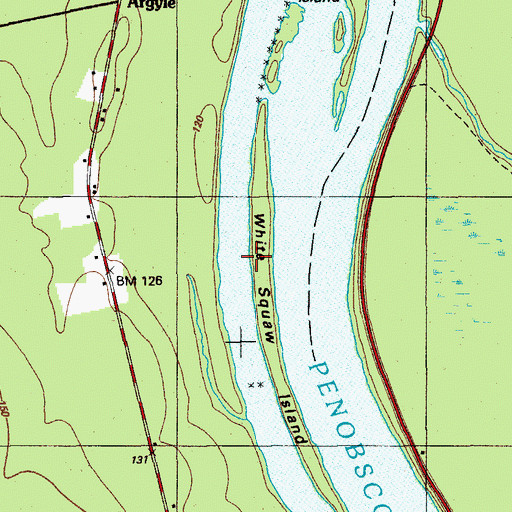 Topographic Map of White Squaw Island, ME