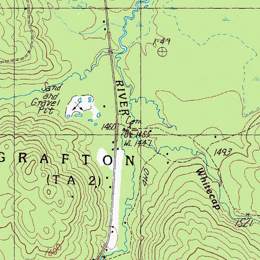 Topographic Map of Whitecap Brook, ME